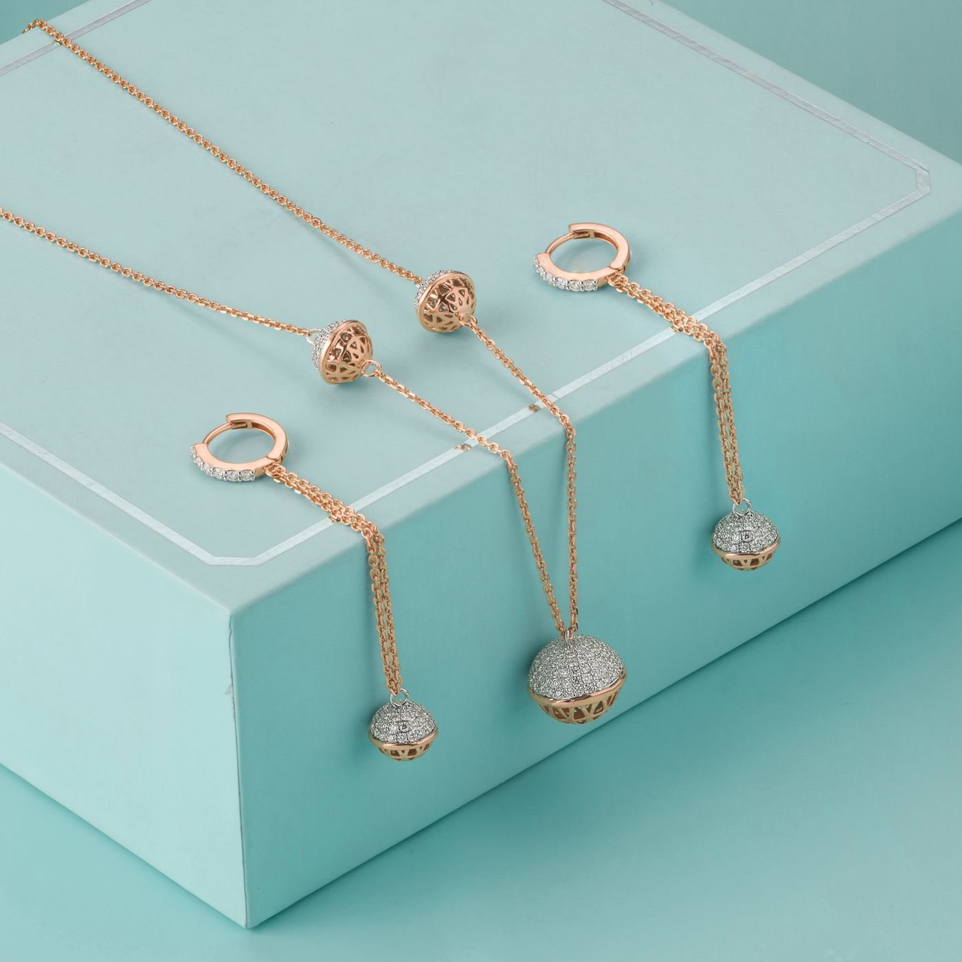 A close-up selection of silver and gold coloured jewellery
